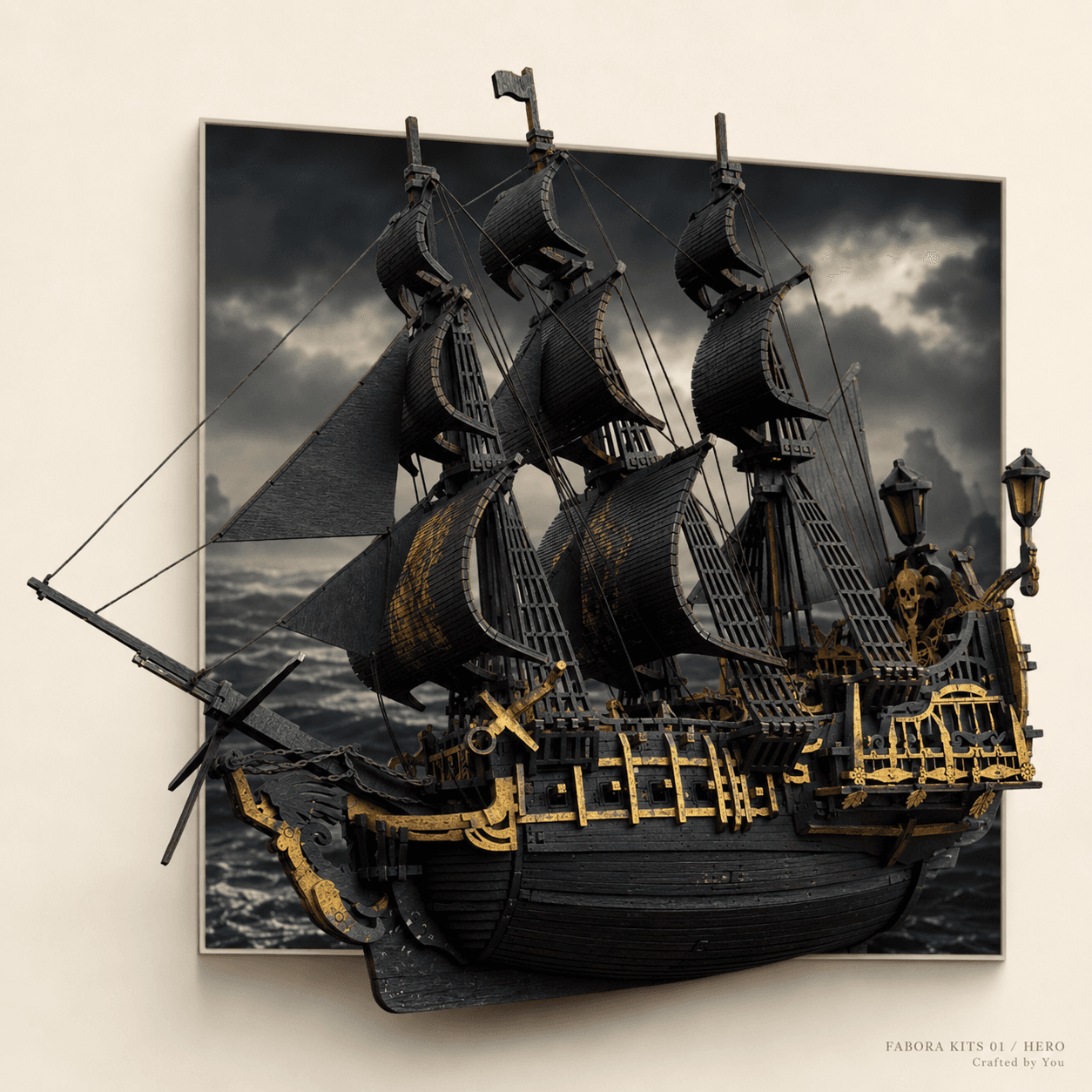 Fantasy Pirate Ship Wooden Model
